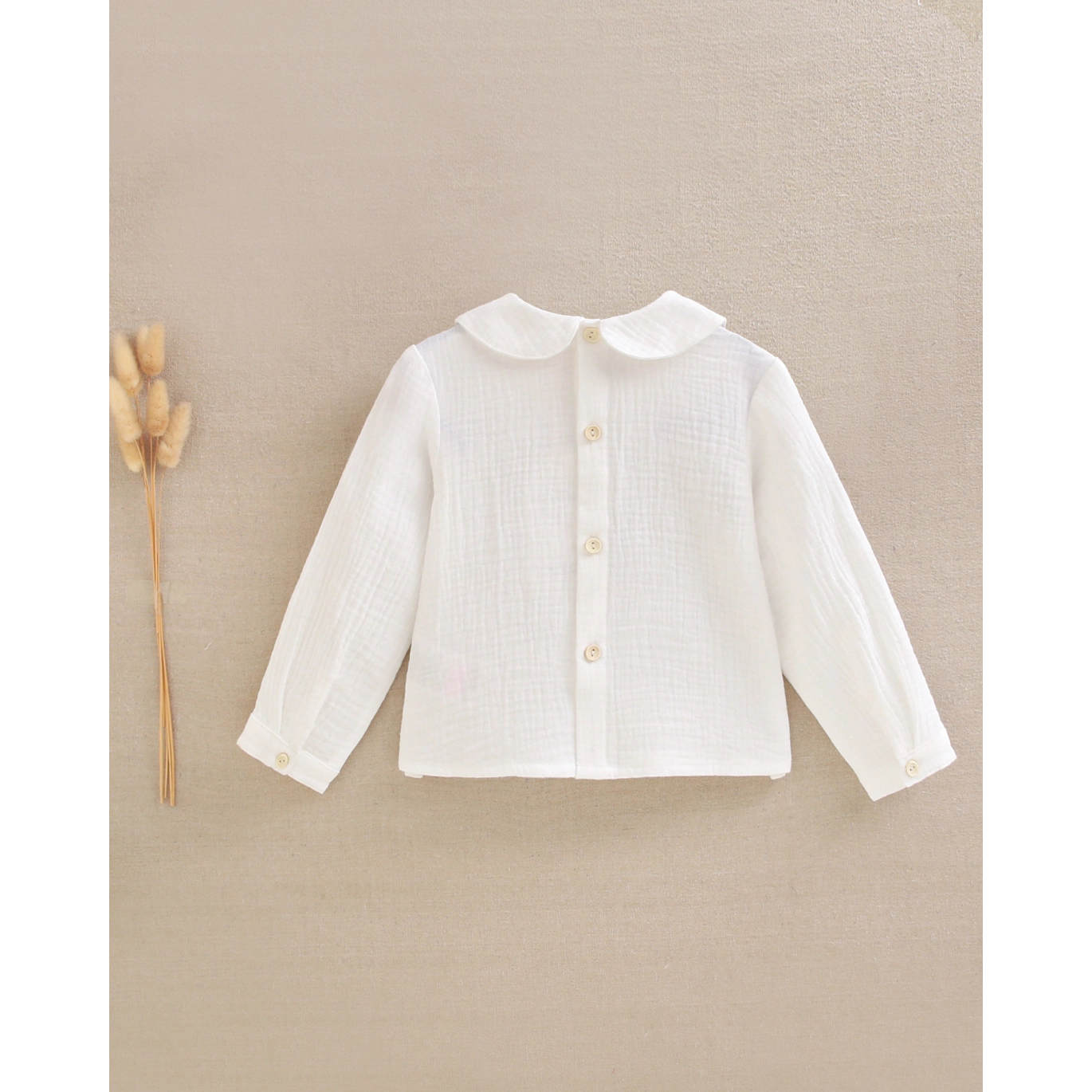 Camisa de bebé niño blanca de bambula | Dadati 2