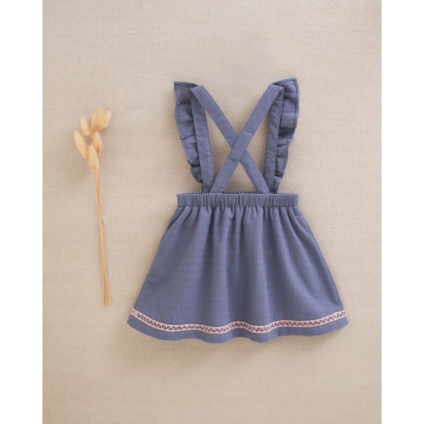 Falda con tirantes de bebé niña azul | Dadati 2