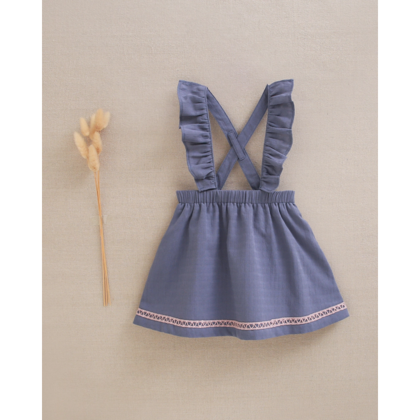 Falda con tirantes de bebé niña azul | Dadati