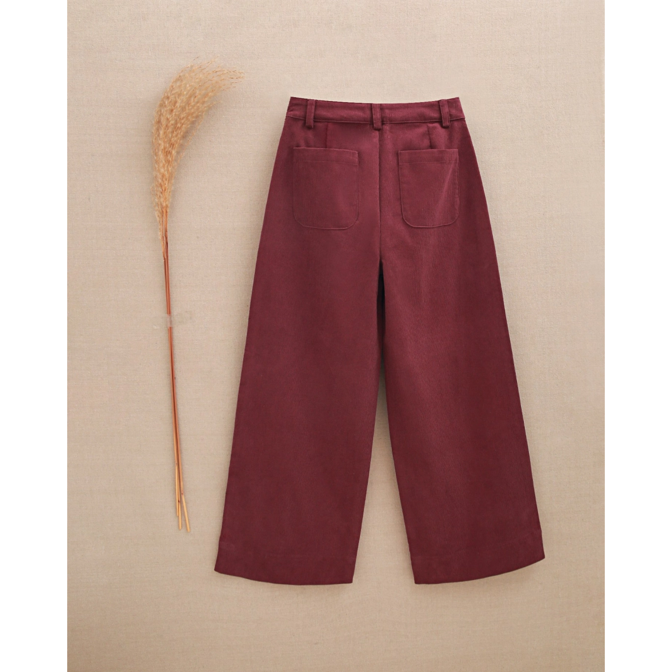 Pantalón de niña largo de pana color berenjena 2
