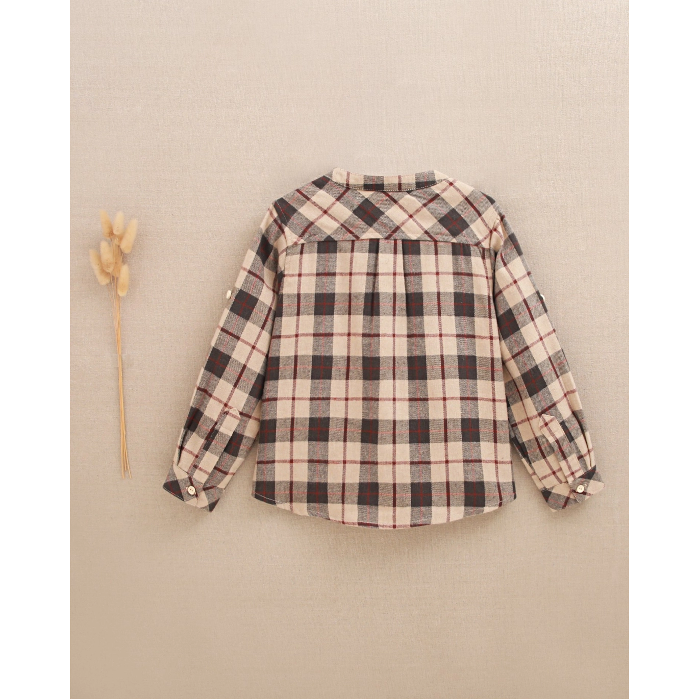 Camisa de niño de cuadros escoceses con cuello mao | Dadati 2