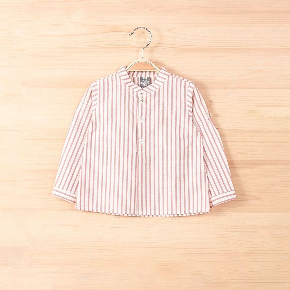 Imagen de Camisa de bebé niño con rayas rojas y manga larga