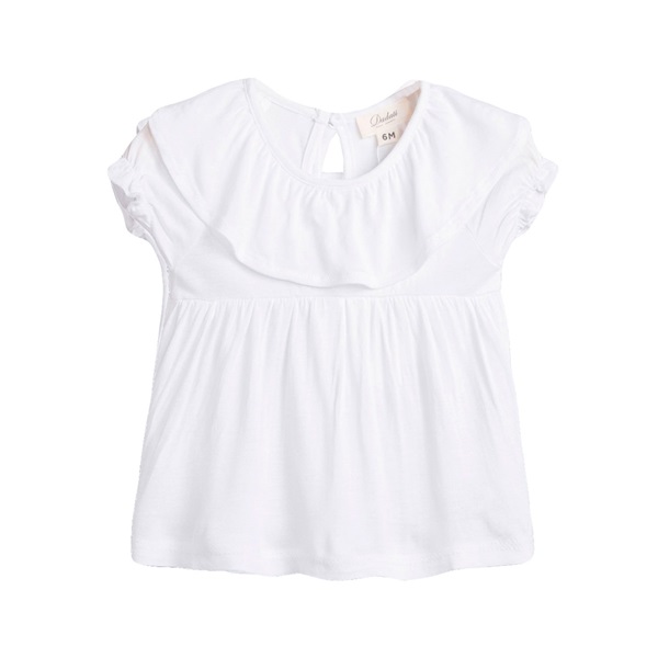 Imagen de Camiseta de bebé niña en blanco con volante