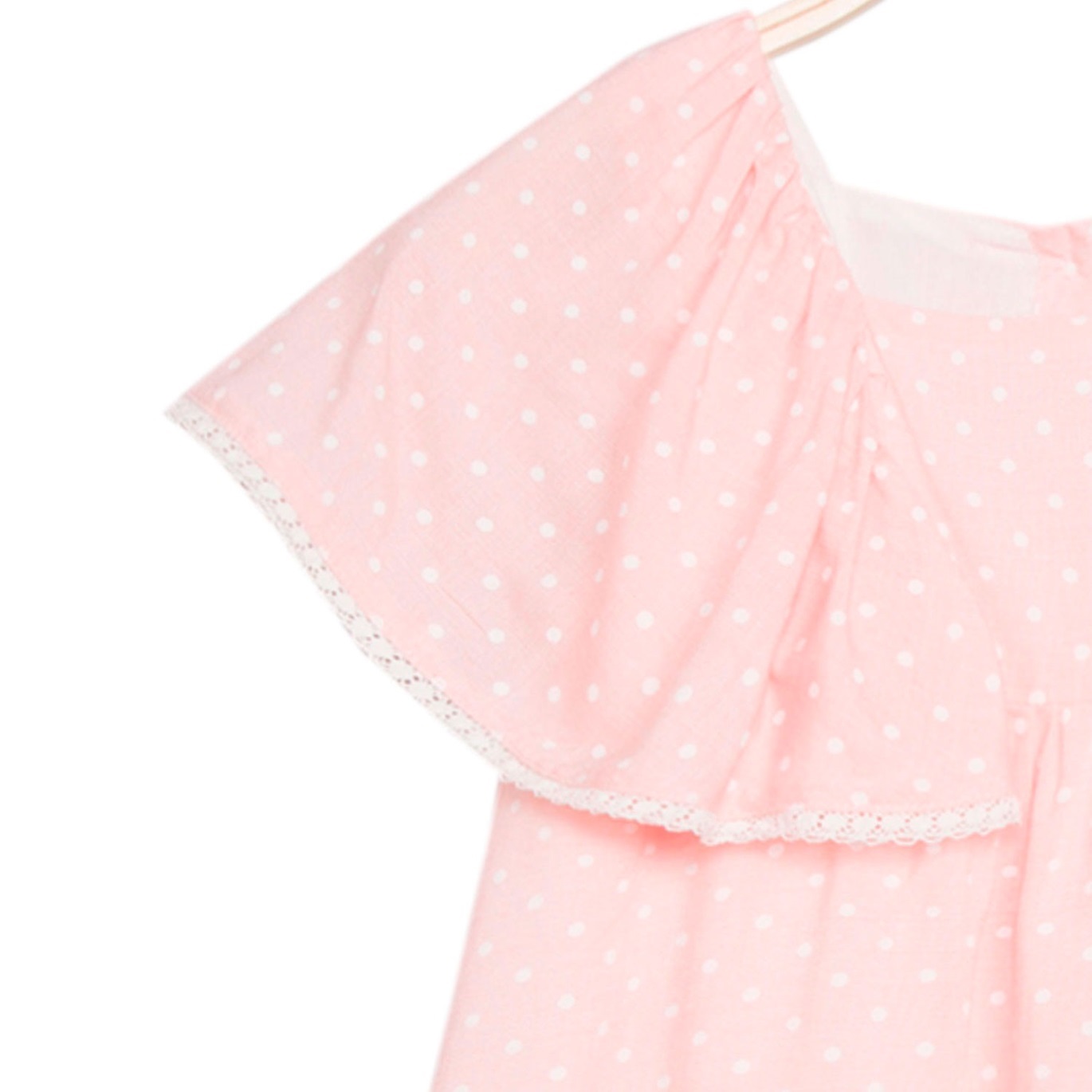 Imagen de Vestido de niña en rosa claro con topos