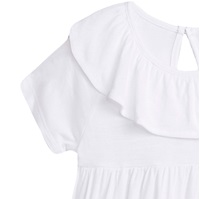 Imagen de Camiseta de niña en blanco con volante