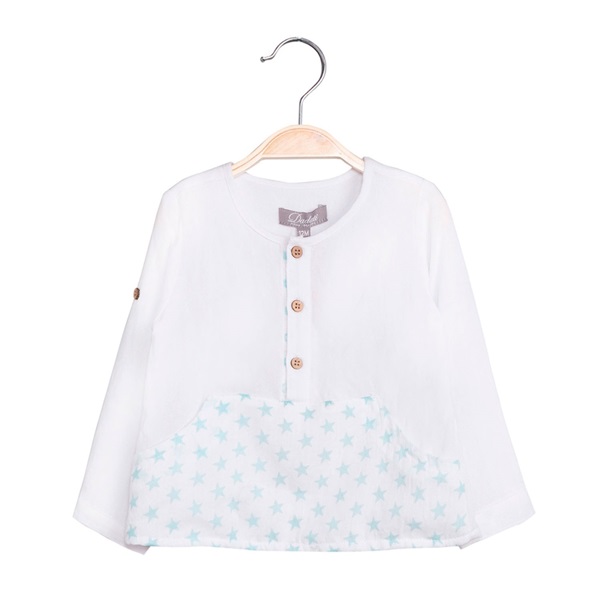 Imagen de Camisa de bebé niño con print estrellas y manga larga