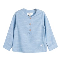 Imagen de Camisa de bebé niño en azul jaspeado y manga larga