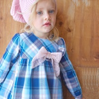 Imagen de vestido bebé niña cuadros turquesa-rosa