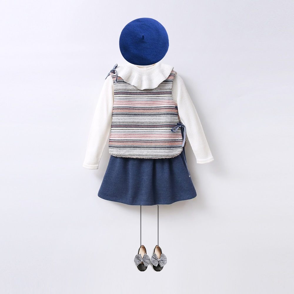Imagen de LOOK Boho falda azul-chaleco