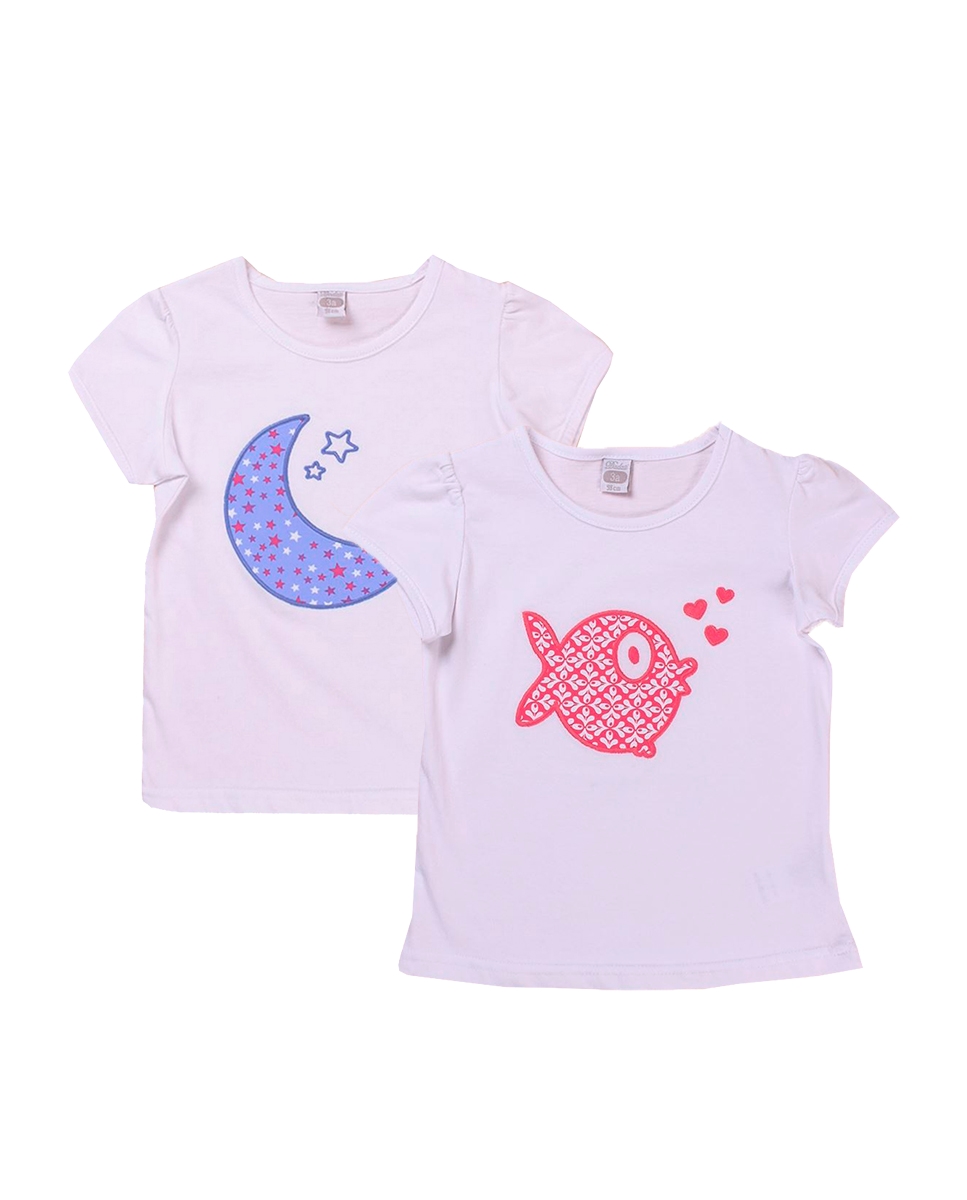 Imagen de Conjunto camisetas niña con motivos pez y luna