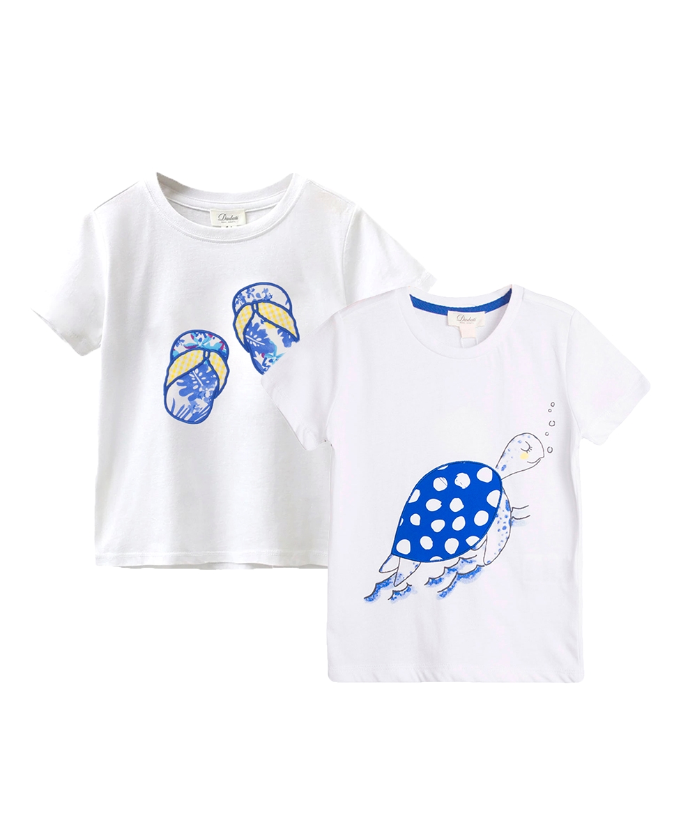 Imagen de Conjunto camisetas bebé niño con motivos tortuga y chanclas