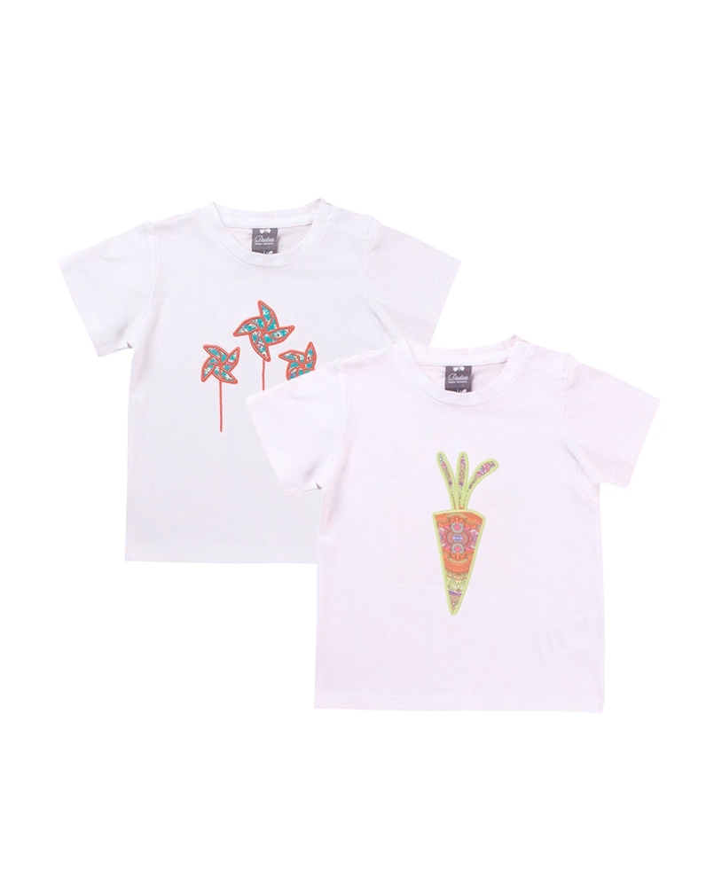 Imagen de Conjunto camisetas bebé niño con motivos zanahoria y molinillos