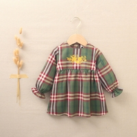 Imagen de Vestido de bebé niña cuadros verde-granate escoceses 
