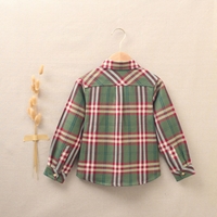 Imagen de Camisa de niño de cuadros verde-granate escoceses 