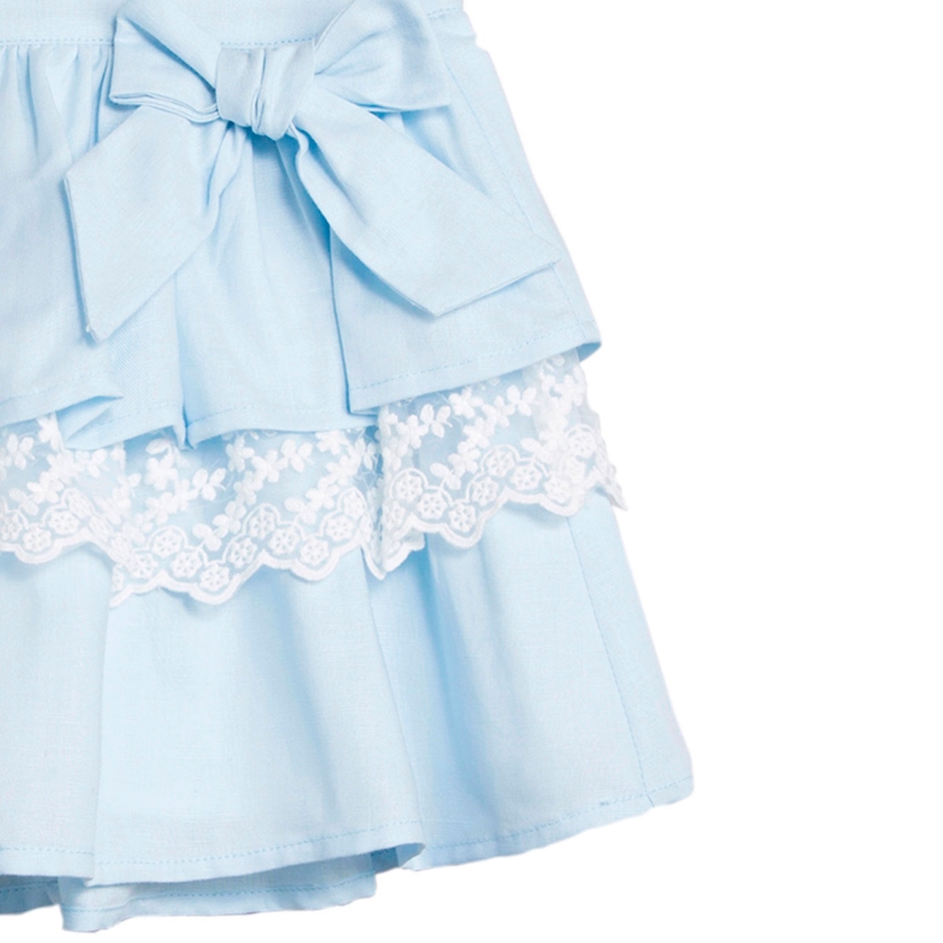 Imagen de Falda de niña en azul claro con encaje