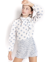 Imagen de Blusa de niña de estampado de lunares con lazo