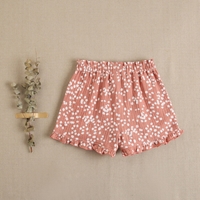 Imagen de Pantalón corto de niña en bambula de color rosa y puntos blancos