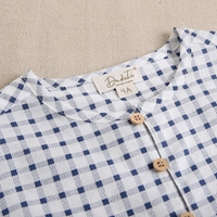 Imagen de Camisa de niño estampado cuadros vichy blanco y azul