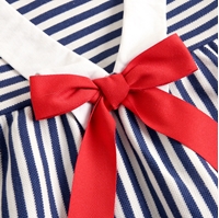 Imagen de Vestido de niña marino en rayas blancas y azul marino