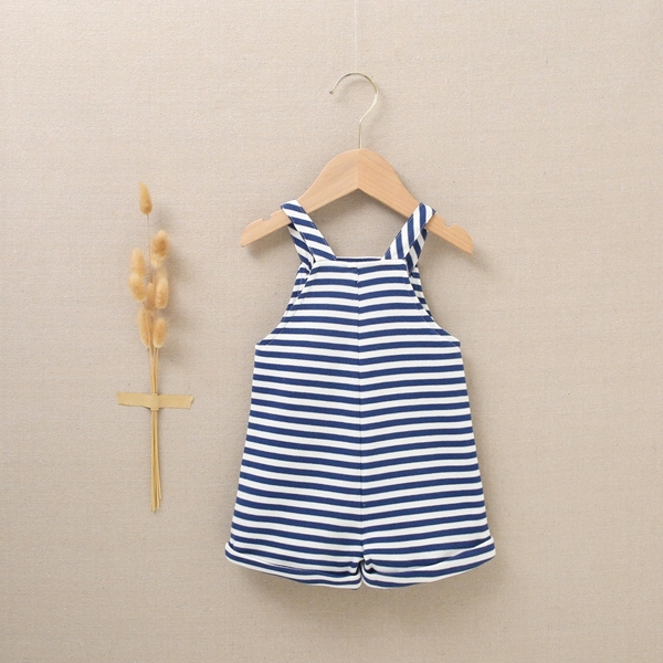 Imagen de Peto de bebé marinero en rayas blancas y azul marino