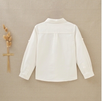 Imagen de Camisa de niño manga remangable blanca