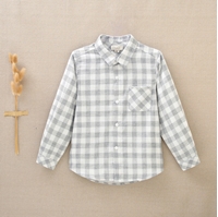 Imagen de Camisa de niño de cuadros grises y blancos