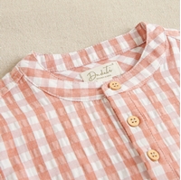 Imagen de Camisa de niño de cuadros rosas y blancos