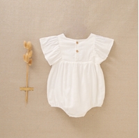 Imagen de Ranita de bebé niña blanca con bordado de flores