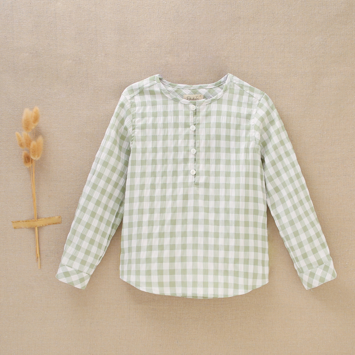 Imagen de Camisa de niño en cuadros verdes y blancos