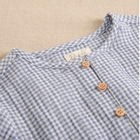 Imagen de Camisa de niño en cuadros vichy azules y blancos