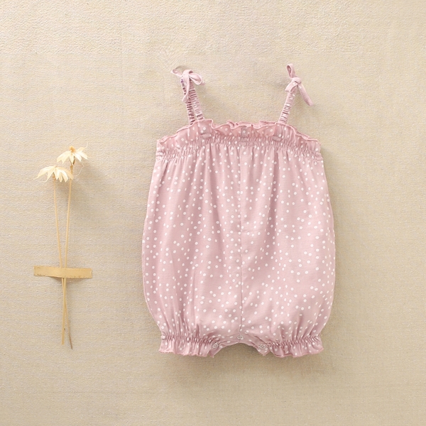 Imagen de Ranita de bebé niña rosa con lunares blancos