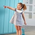 Imagen de Vestido de bebé niña en cuadros de vichy azules y blancos