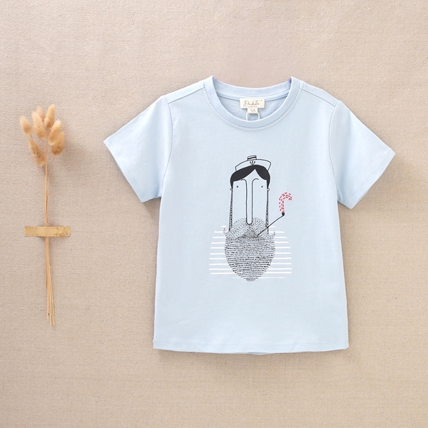 Imagen de Camiseta niño en azul con dibujo de marinero