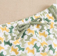 Imagen de Boxer de lycra para bebé niño con estampado de camuflaje en mostaza y verdes