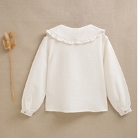 Imagen de Blusa de niña blanca con cuello peter pan