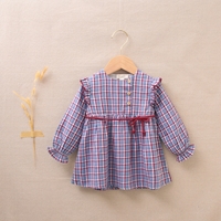 Imagen de Vestido de bebé niña cuadros azul-granate