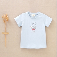 Imagen de Camiseta azul para bebé niño con dibujo hipopótamo