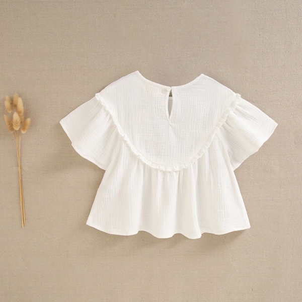 Imagen de Blusa de niña de bámbula blanca