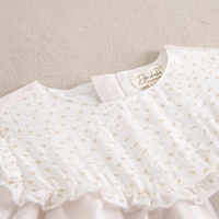 Imagen de Vestido de bebé niña con braguita satinado beige