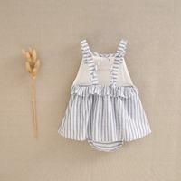 Imagen de Ranita de bebé niña con braguita de rayas blancas y azules