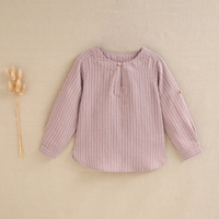 Imagen de Camisa de niño rosa empolvado con rayas blancas