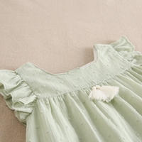 Imagen de Vestido de bebé niña con braguita en plumeti verde claro