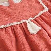 Imagen de Vestido de niña en plumeti color coral