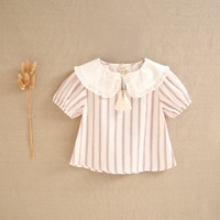Imagen de Blusa de niña blanca con rayas rojas