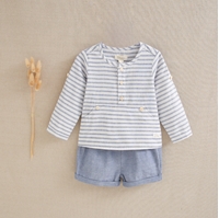 Imagen de Conjunto de bebé niño rayas blancas y azules