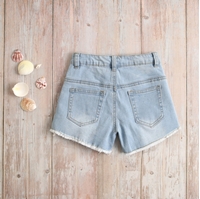 Imagen de Short niña con flecos denim