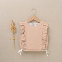 Imagen de Blusa teen en color natural con volantes laterales