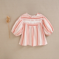 Imagen de Blusa de chica con estampado de rayas en tonos coral