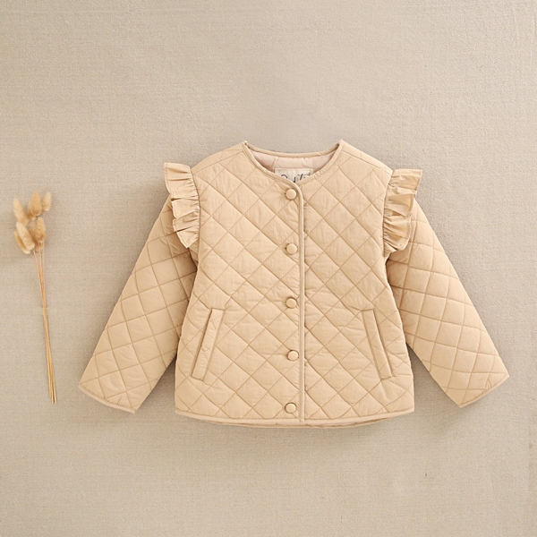 Imagen de Chaqueta de niña acolchada en color camel