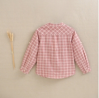 Imagen de Camisa de niño de cuadros bicolor rojo y blanco con bolsillo delantero